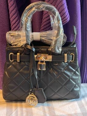 Badgley Mischka Diamond Quilt Faux Leather Tote Bag,